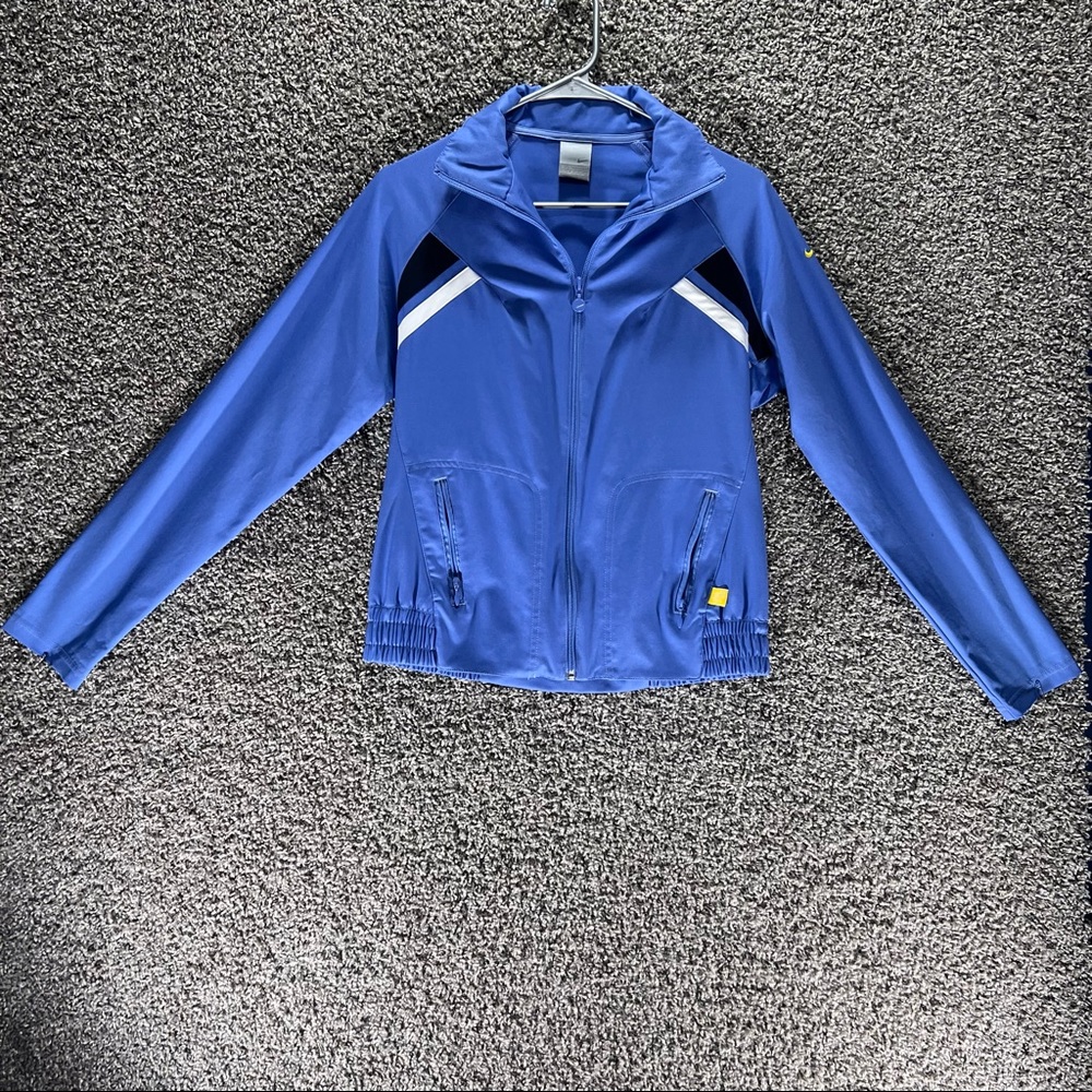 Nike Play Up Track Jacket Full Zip Blue High Neck Lightweight Size Large (12-14)